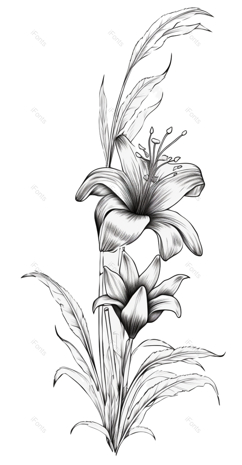 叶子图片,线条元素,元素PNG,插画免抠素材
